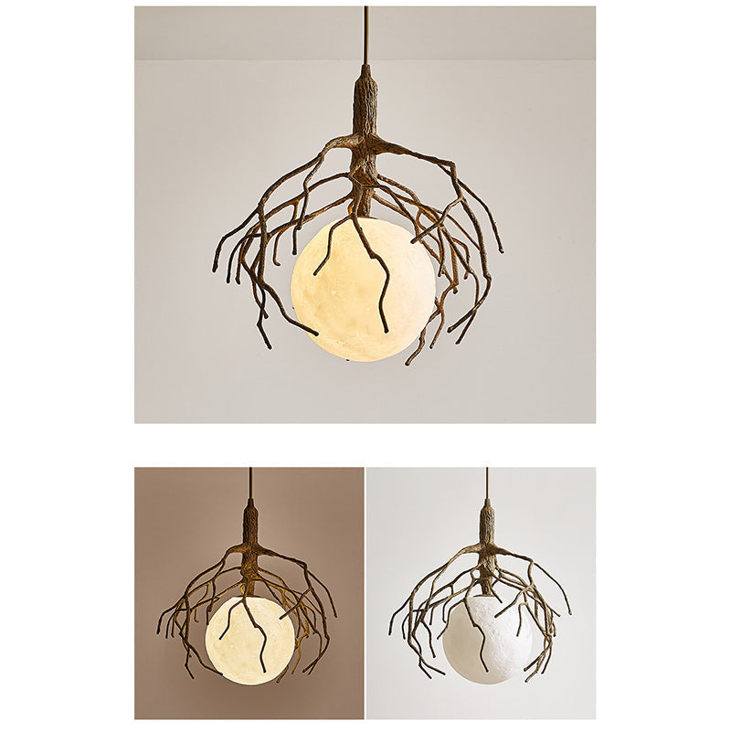 Contemporary Creative Tree Branch Pet Resin 1 - Light Pendant Light for Dining Room