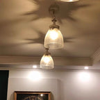 Modern Shabby Chic Iron Glass 1 - Light Pendant Light for Living Room BulbSquare