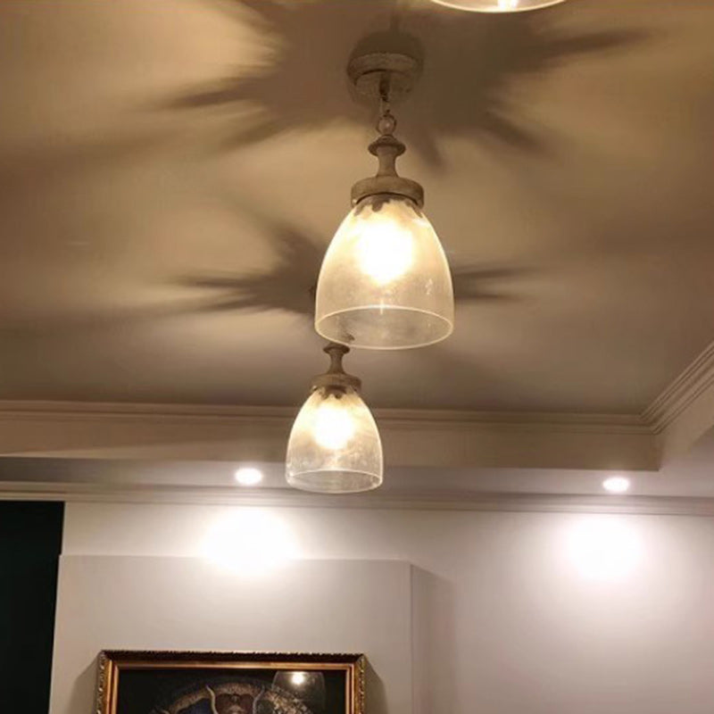 Modern Shabby Chic Iron Glass 1 - Light Pendant Light for Living Room
