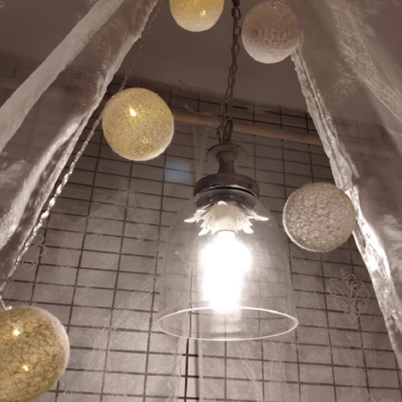 Modern Shabby Chic Iron Glass 1 - Light Pendant Light for Living Room