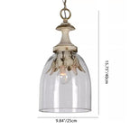 Modern Shabby Chic Iron Glass 1 - Light Pendant Light for Living Room BulbSquare