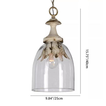 Modern Shabby Chic Iron Glass 1 - Light Pendant Light for Living Room