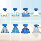 Traditional Tiffany Hardware Glass 1 - Light Semi-Flush Mount Ceiling Light For Hallways Lumendat