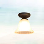 Traditional Tiffany Hardware Glass 1 - Light Semi-Flush Mount Ceiling Light For Hallways Lumendat
