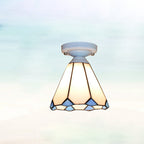 Traditional Tiffany Hardware Glass 1 - Light Semi-Flush Mount Ceiling Light For Hallways Lumendat