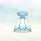 Traditional Tiffany Hardware Glass 1 - Light Semi-Flush Mount Ceiling Light For Hallways Lumendat