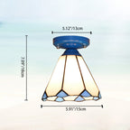 Traditional Tiffany Hardware Glass 1 - Light Semi-Flush Mount Ceiling Light For Hallways Lumendat