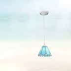Traditional Tiffany Metal Glass 1 - Light Pendant Light for Dining Room BulbSquare