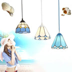 Traditional Tiffany Metal Glass 1 - Light Pendant Light for Dining Room BulbSquare
