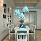 Traditional Tiffany Metal Glass 1 - Light Pendant Light for Dining Room BulbSquare