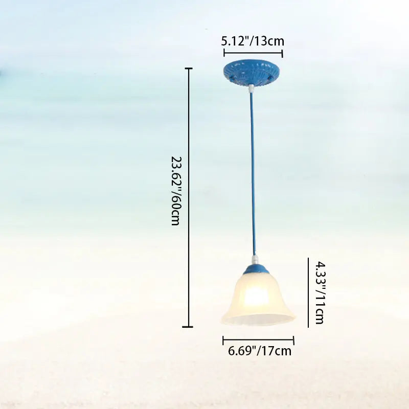 Traditional Tiffany Metal Glass 1 - Light Pendant Light for Dining Room BulbSquare