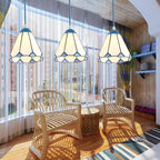 Traditional Tiffany Metal Glass 1 - Light Pendant Light for Dining Room BulbSquare