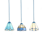 Traditional Tiffany Metal Glass 1 - Light Pendant Light for Dining Room BulbSquare