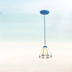 Traditional Tiffany Metal Glass 1 - Light Pendant Light for Dining Room BulbSquare