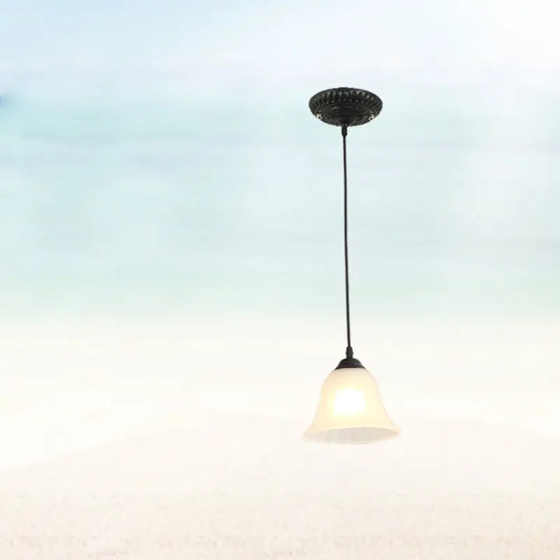 Traditional Tiffany Metal Glass 1 - Light Pendant Light for Dining Room BulbSquare