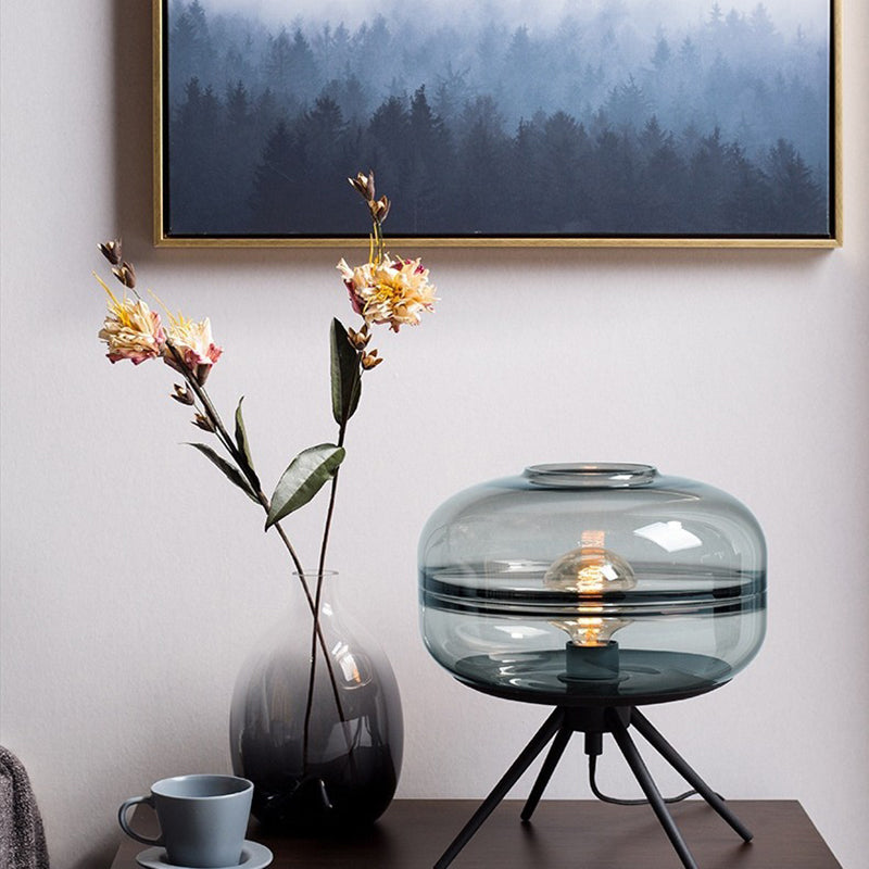 Contemporary Nordic Glass Iron 1 - Light Table Lamp For Living Room Lumendat