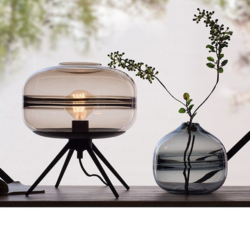 Contemporary Nordic Glass Iron 1 - Light Table Lamp For Living Room Lumendat