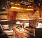 Contemporary Industrial Iron 4 - Light Chandelier Island Light for Dining Room BulbSquare