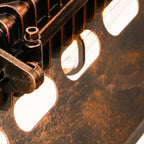 Contemporary Industrial Iron 4 - Light Chandelier Island Light for Dining Room BulbSquare