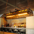 Contemporary Industrial Iron 4 - Light Chandelier Island Light for Dining Room BulbSquare
