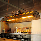 Contemporary Industrial Iron 4 - Light Chandelier Island Light for Dining Room BulbSquare