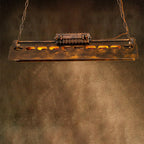 Contemporary Industrial Iron 4 - Light Chandelier Island Light for Dining Room BulbSquare