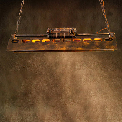 Contemporary Industrial Iron 4 - Light Chandelier Island Light for Dining Room