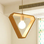 Modern Simplicity Geometry Wood Hardware 1 - Light Pendant Light For Dining Room