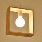 Modern Simplicity Geometry Wood Hardware 1 - Light Pendant Light For Dining Room