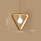 Modern Simplicity Geometry Wood Hardware 1 - Light Pendant Light For Dining Room