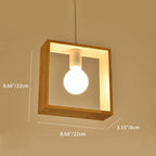 Modern Simplicity Geometry Wood Hardware 1 - Light Pendant Light For Dining Room
