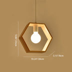 Modern Simplicity Geometry Wood Hardware 1 - Light Pendant Light For Dining Room