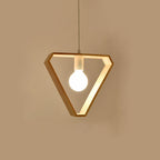 Modern Simplicity Geometry Wood Hardware 1 - Light Pendant Light For Dining Room