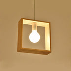 Modern Simplicity Geometry Wood Hardware 1 - Light Pendant Light For Dining Room