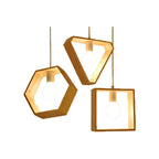Modern Simplicity Geometry Wood Hardware 1 - Light Pendant Light For Dining Room