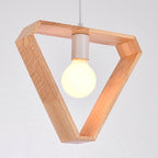 Modern Simplicity Geometry Wood Hardware 1 - Light Pendant Light For Dining Room
