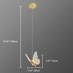 Contemporary Creative Butterfly Acrylic Metal LED Pendant Light for Bedroom BulbSquare