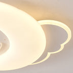 Contemporary Creative Astronaut Airplane Rotational Molding Iron LED Flush Mount Ceiling Light For Bedroom