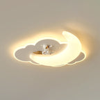 Contemporary Creative Astronaut Airplane Rotational Molding Iron LED Flush Mount Ceiling Light For Bedroom
