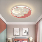 Contemporary Creative Stars Moon Iron Acrylic LED Flush Mount Ceiling Light For Bedroom
