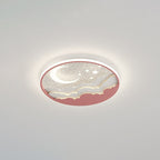 Contemporary Creative Stars Moon Iron Acrylic LED Flush Mount Ceiling Light For Bedroom