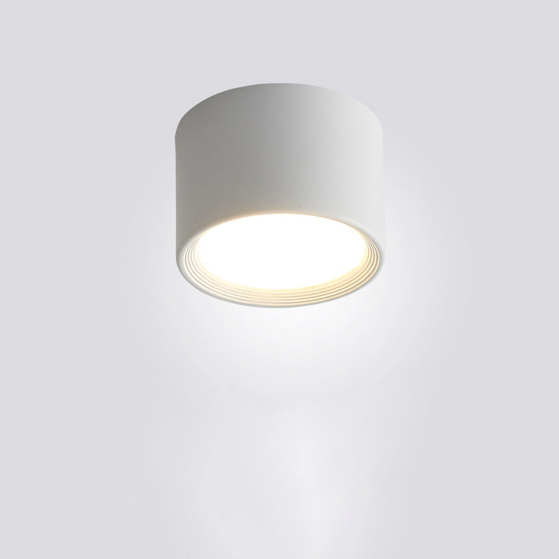 Modern Minimalist Cylinder Aluminum Acrylic LED Flush Mount Ceiling Light For Hallways Lumendat
