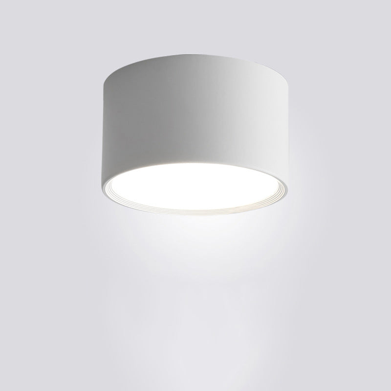 Modern Minimalist Cylinder Aluminum Acrylic LED Flush Mount Ceiling Light For Hallways Lumendat