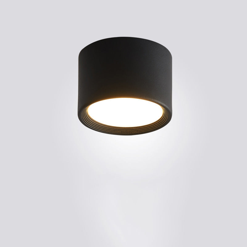 Modern Minimalist Cylinder Aluminum Acrylic LED Flush Mount Ceiling Light For Hallways Lumendat