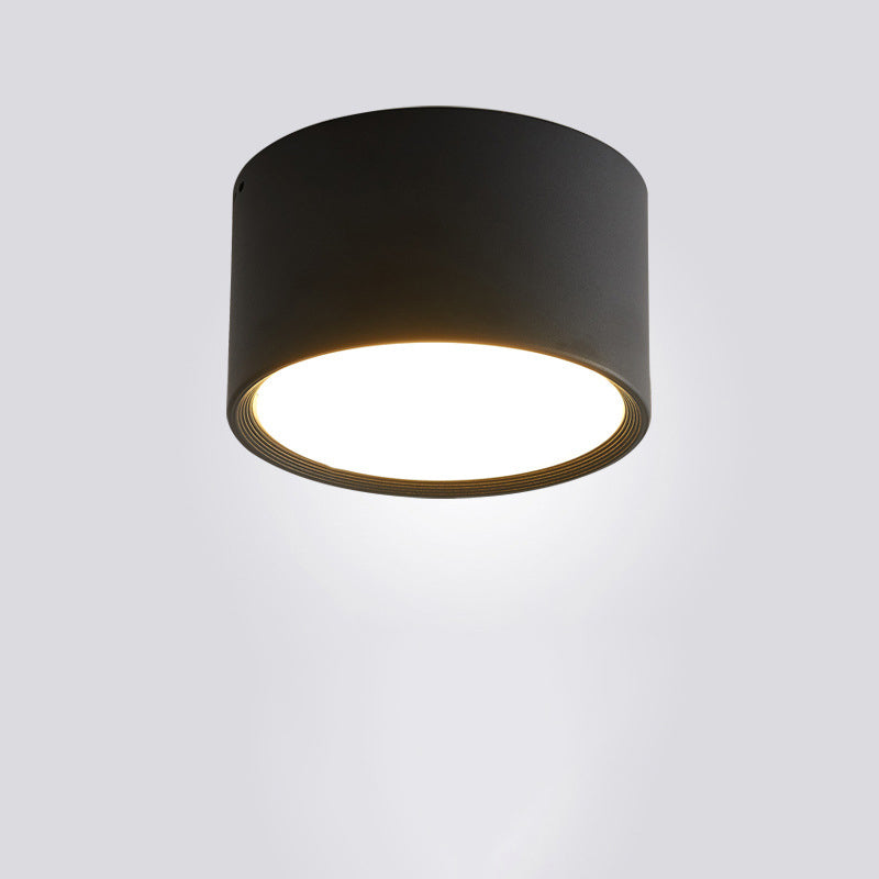 Modern Minimalist Cylinder Aluminum Acrylic LED Flush Mount Ceiling Light For Hallways Lumendat
