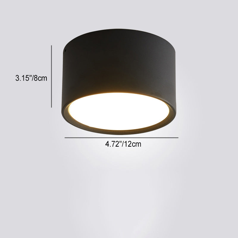 Modern Minimalist Cylinder Aluminum Acrylic LED Flush Mount Ceiling Light For Hallways Lumendat
