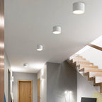 Modern Minimalist Cylinder Aluminum Acrylic LED Flush Mount Ceiling Light For Hallways Lumendat