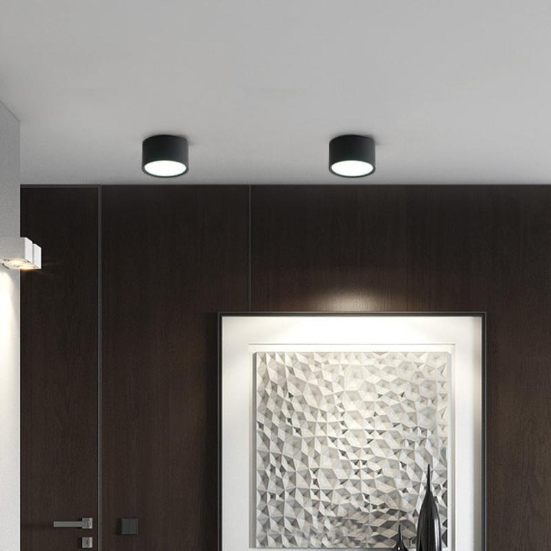 Modern Minimalist Cylinder Aluminum Acrylic LED Flush Mount Ceiling Light For Hallways Lumendat