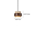 Contemporary Retro Round Yellow Travertine Solid Wood 1 - Light Pendant Light For Dining Room