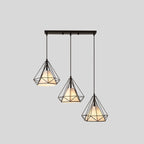 Contemporary Nordic Diamond Iron Fabric 3 - Light Pendant Light For Dining Room